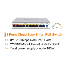 Load image into Gallery viewer, WI-TEK 8 PORTS EASY CLOUD POE SWITCH