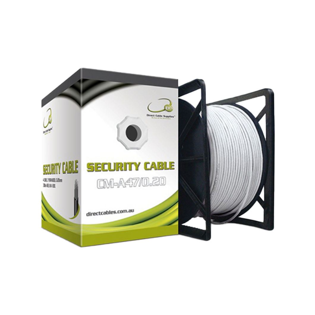 4 CORE SECURITY CABLE 7/0.20MM, 300M PULL BOX (WHITE)