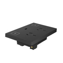 Load image into Gallery viewer, Konec Double Socket Power Point Plastic Black
