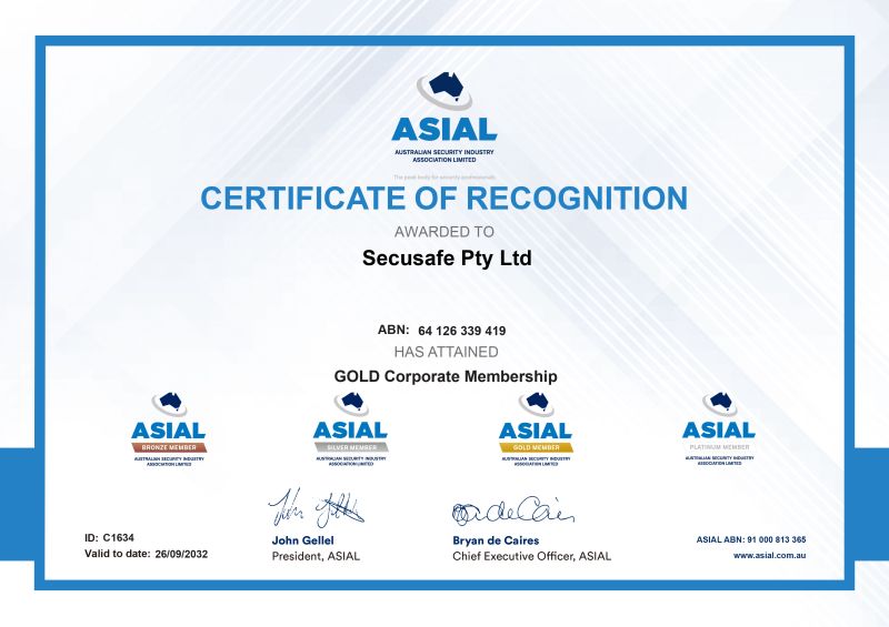 SecuSafe Has Achieved ASIAL Gold Status