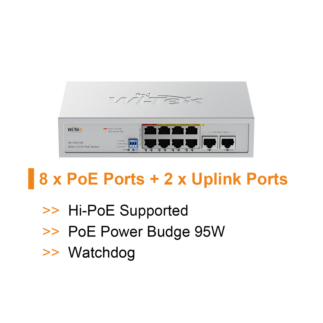 WI-TEK ECONOMIC 8 PORTS POE SWITCH V2