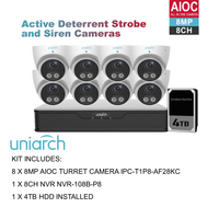 UNIARCH 8MP 8CH AIOC WITH 8*AIOC CAMERAS