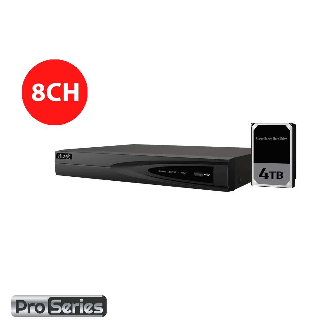 HILOOK 8CH NVR WITH 4TB HDD