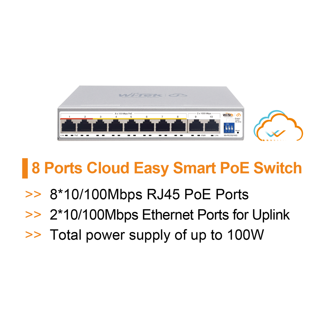 WI-TEK 8 PORTS EASY CLOUD POE SWITCH
