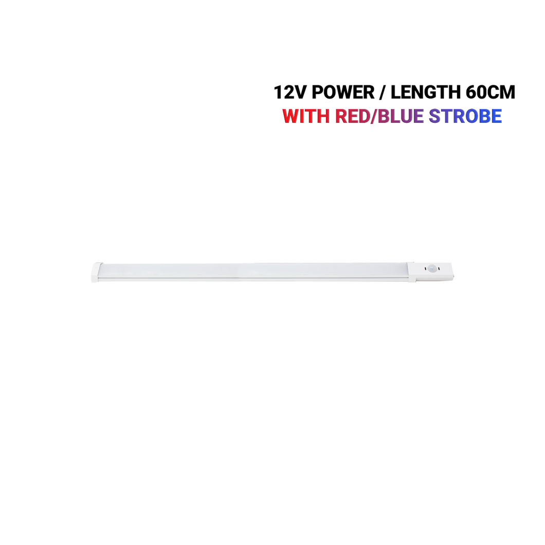 NIGHT SABRE 12V 60CM SECURITY LIGHT WITH STROBE ALARM WHITE