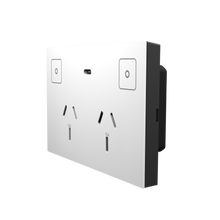 Load image into Gallery viewer, Konec Double Socket Power Point Glass White
