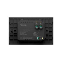 Load image into Gallery viewer, Konec Double Socket Power Point Plastic Black
