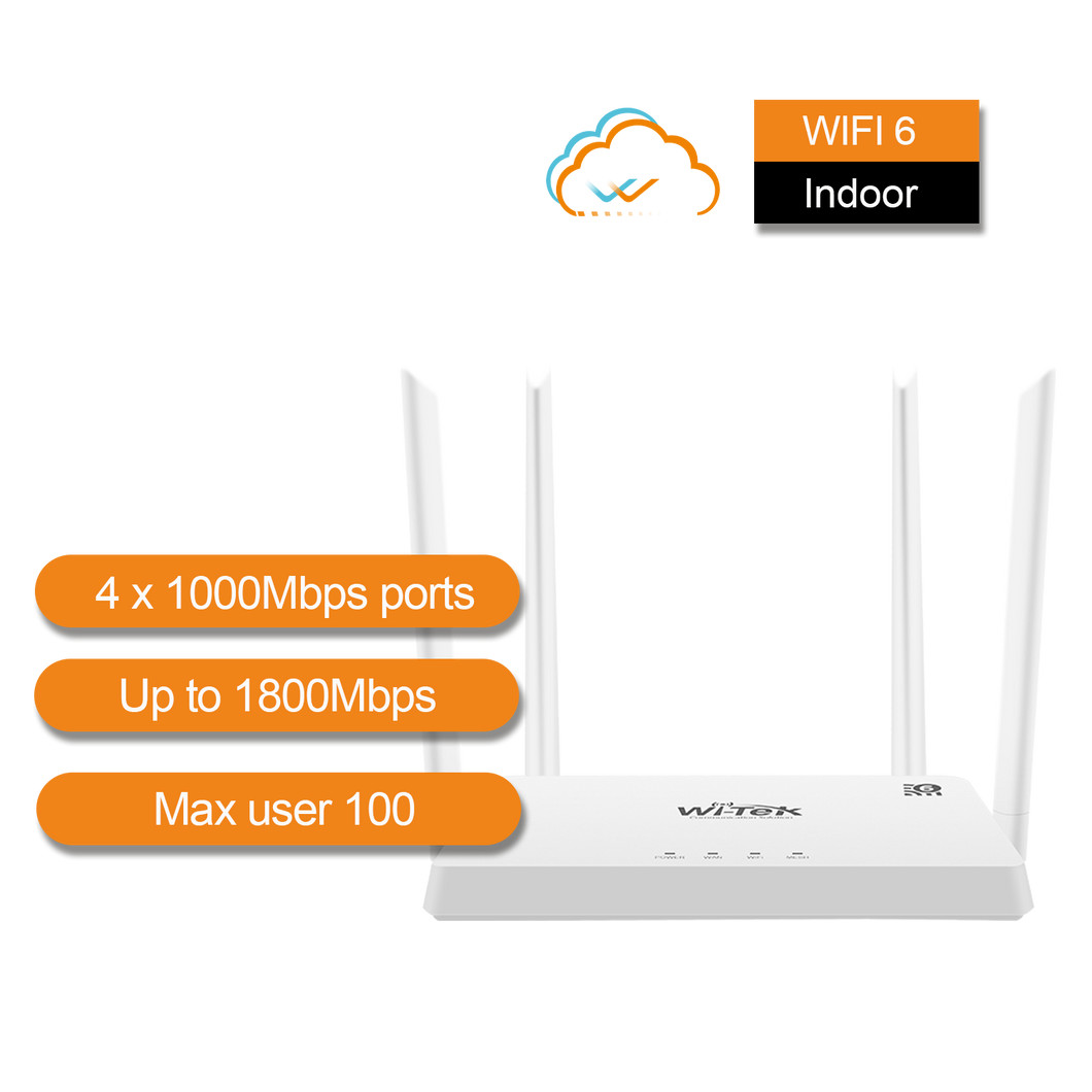 WI-TEK GIGABIT MESH WI-FI 6 INDOOR WIRELESS ROUTER