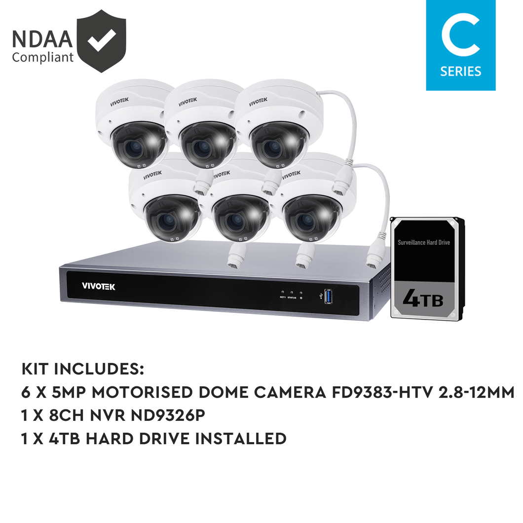 VIVOTEK AI 5MP 8CH MOTORISED DOME KIT