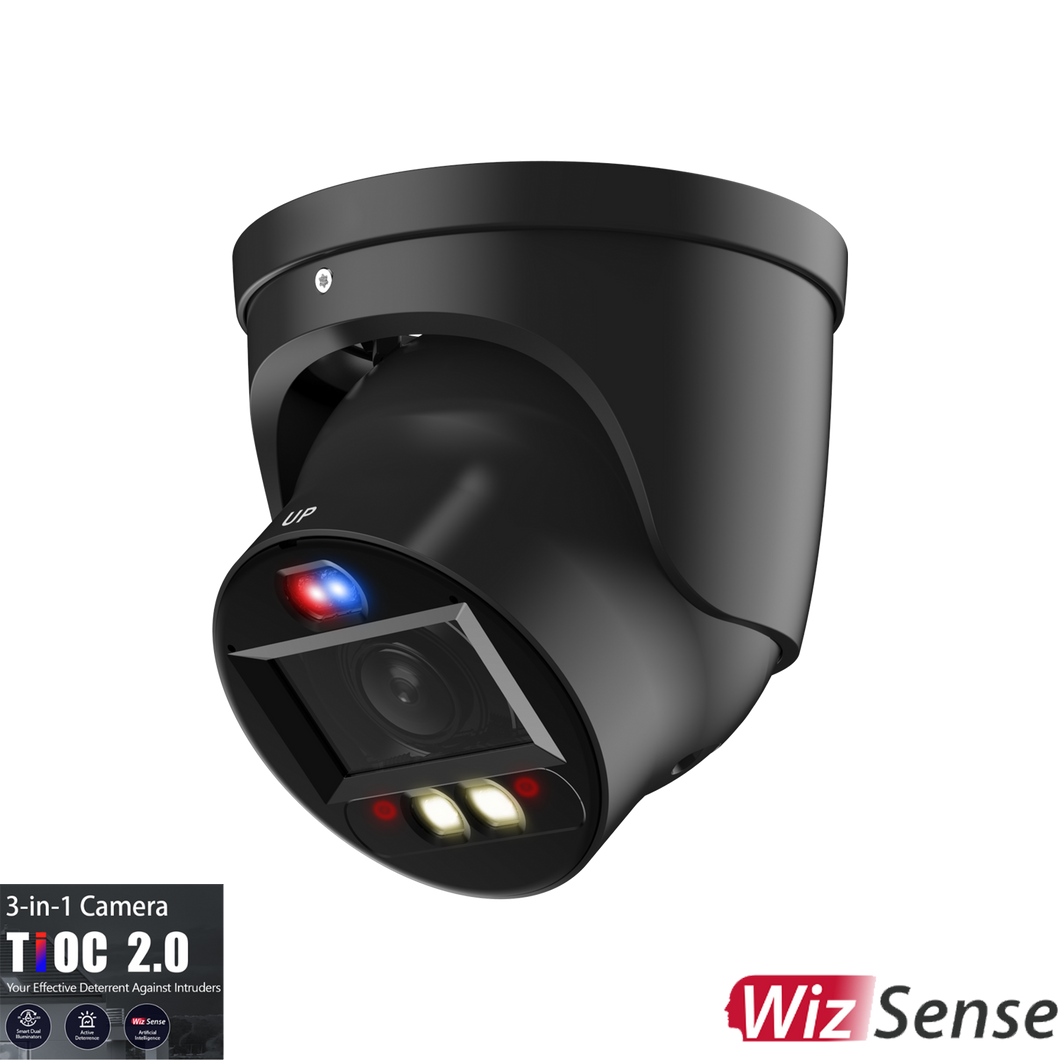 DAHUA 6MP TIOC 2.0 ACTIVE DETERRENCE TURRET MOTORISED CAMERA BLACK