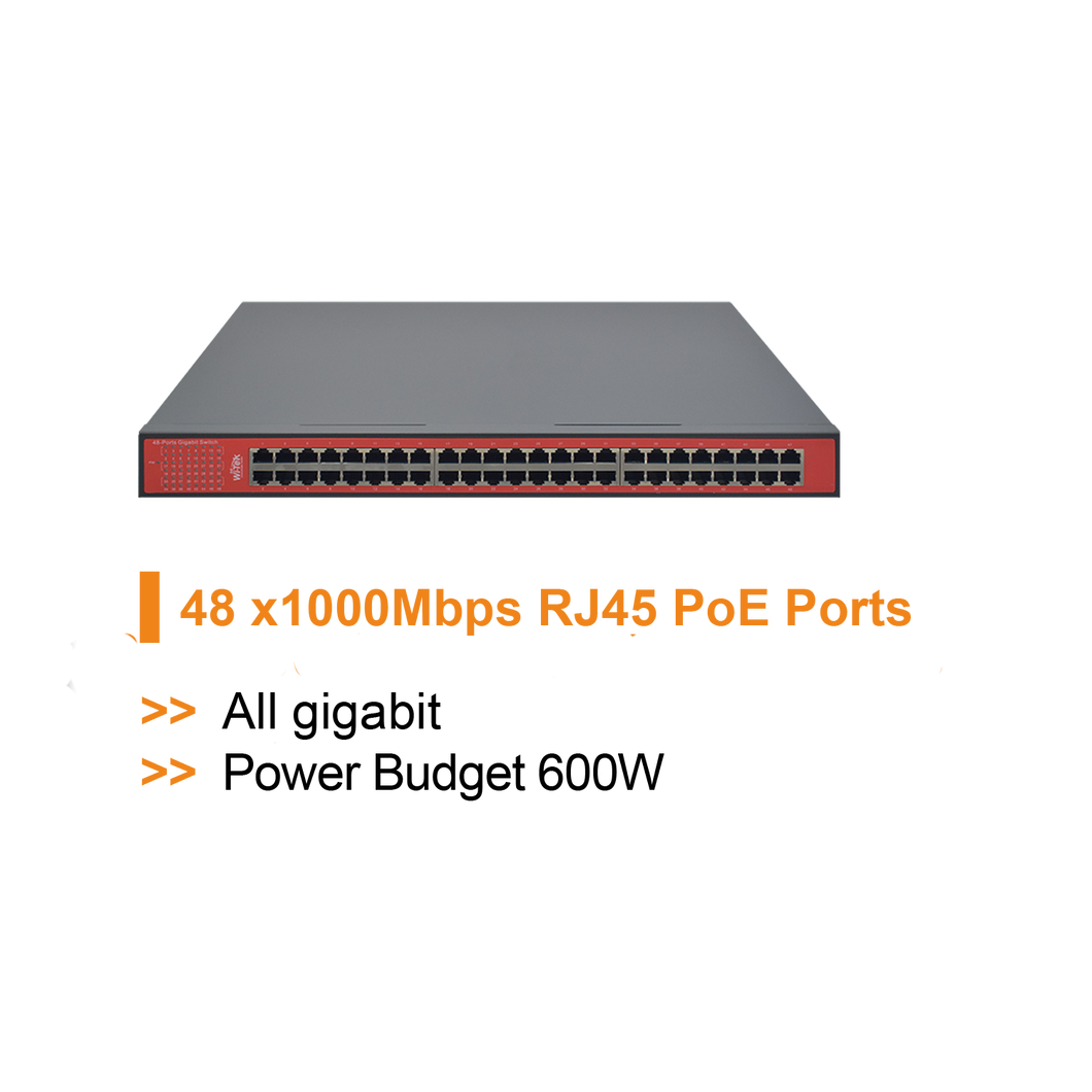 WI-TEK GIGA 48 PORTS POE SWITCH