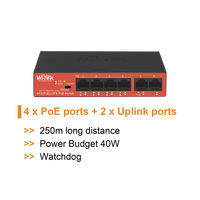 WI-TEK ECONOMIC 4 PORTS POE SWITCH