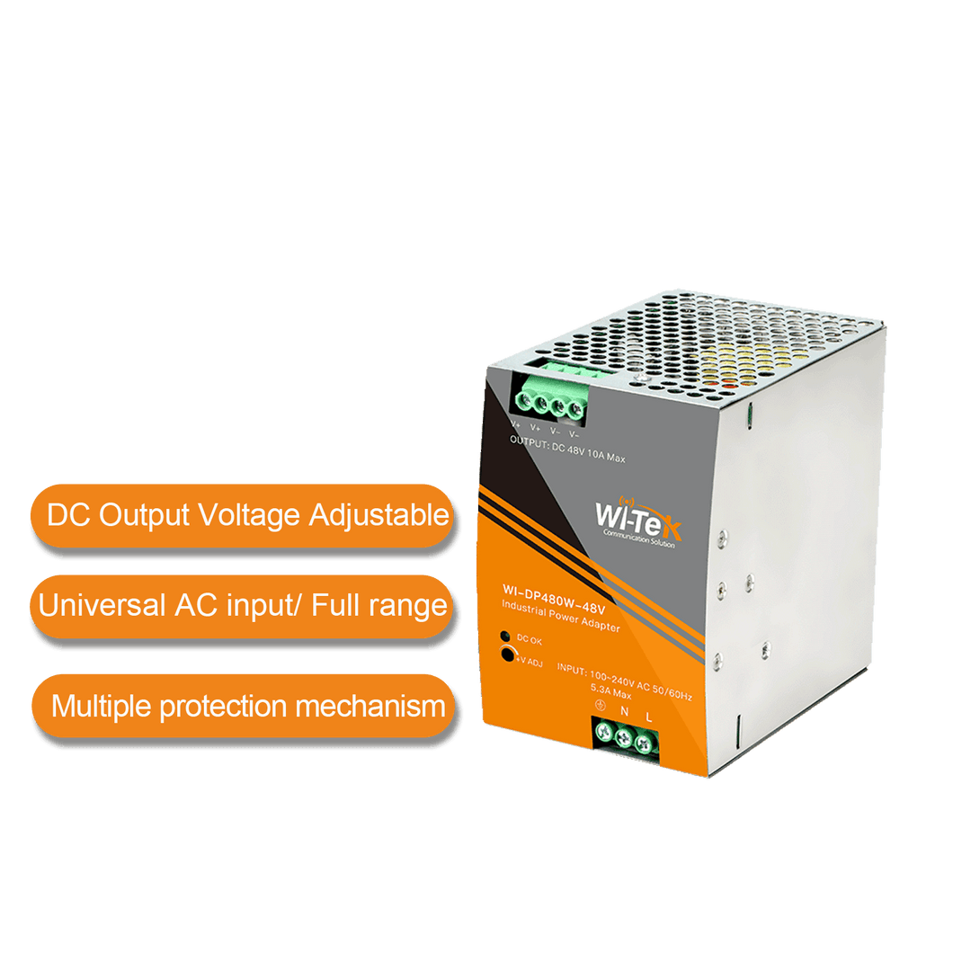 WI-TEK INDUSTRIAL 480W DIN-RAIL POWER ADAPTER