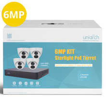 Load image into Gallery viewer, UNIARCH 4CH KIT WITH 4 X 6MP STARLIGHT TURRET (IN A KIT BOX)
