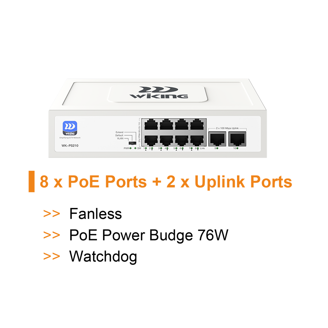 WI-TEK WIKING 8 PORTS POE SWITCH