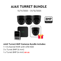 AJAX 8CH NVR 4MM 8MP Turret Black Kit