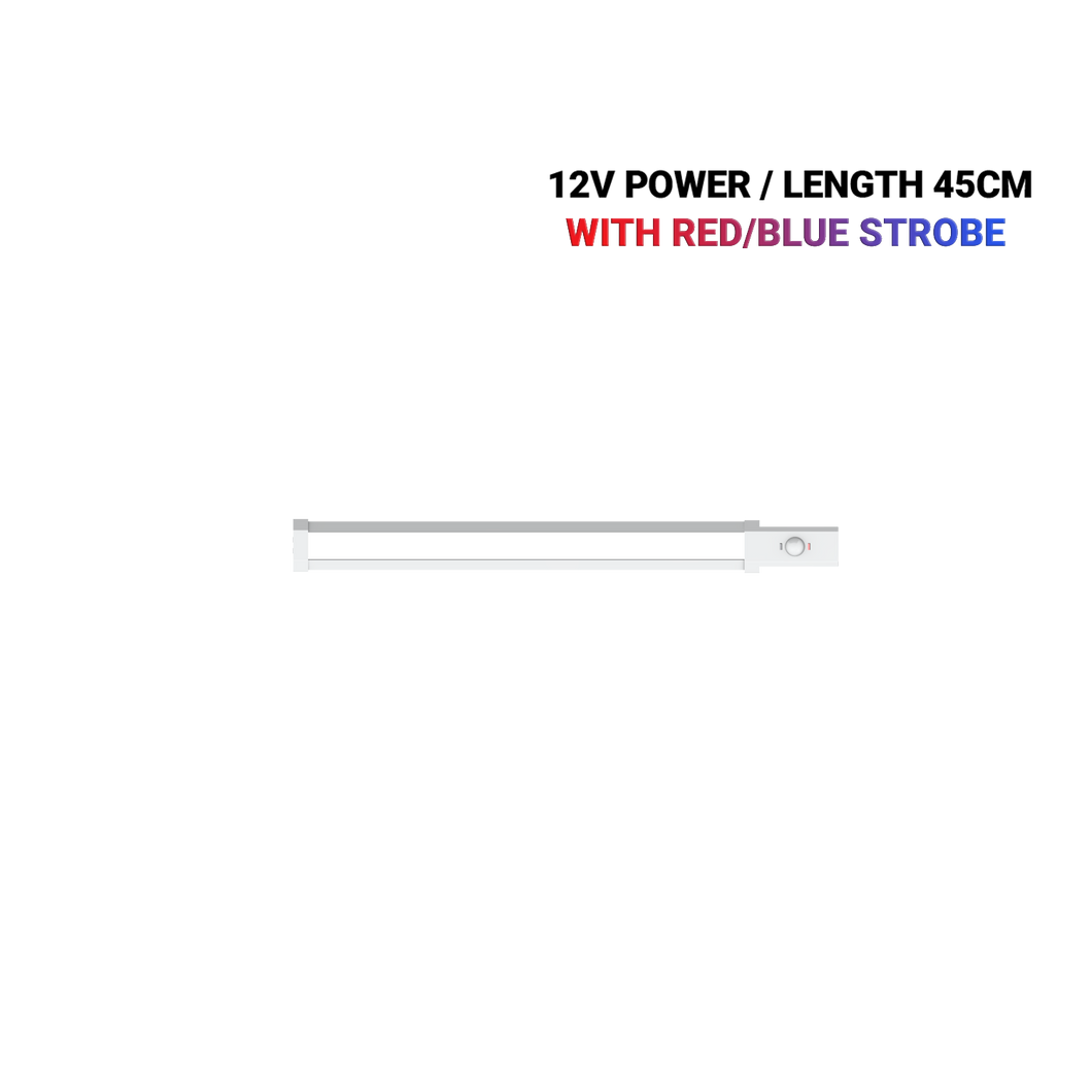 NIGHT SABRE 12V 45CM SECURITY LIGHT WITH STROBE ALARM WHITE