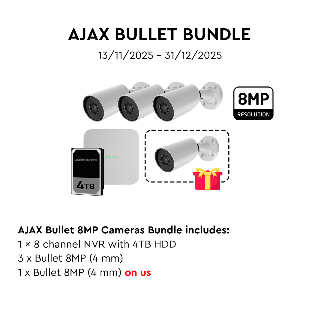 AJAX 8CH NVR 4MM 8MP Bullet White Kit