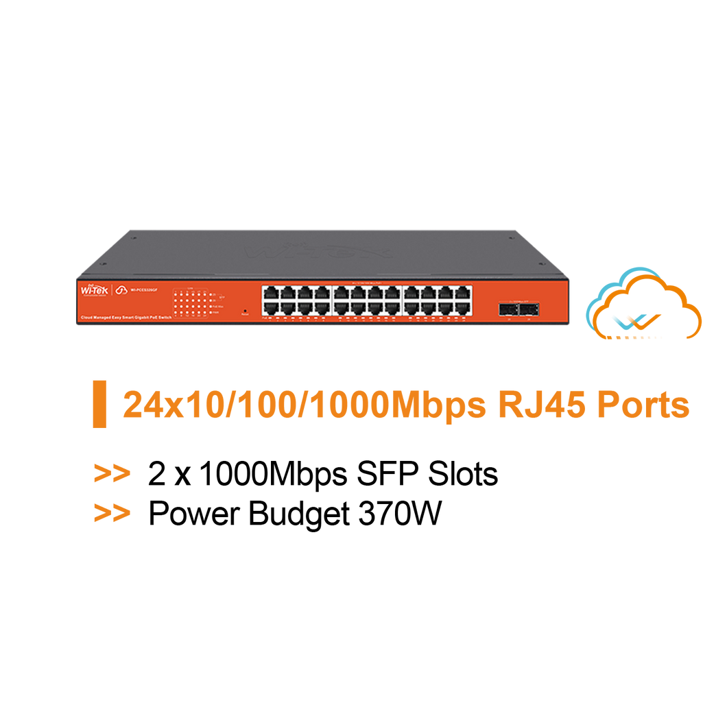 WI-TEK CLOUD EASY SMART 24 PORTS POE SWITCH