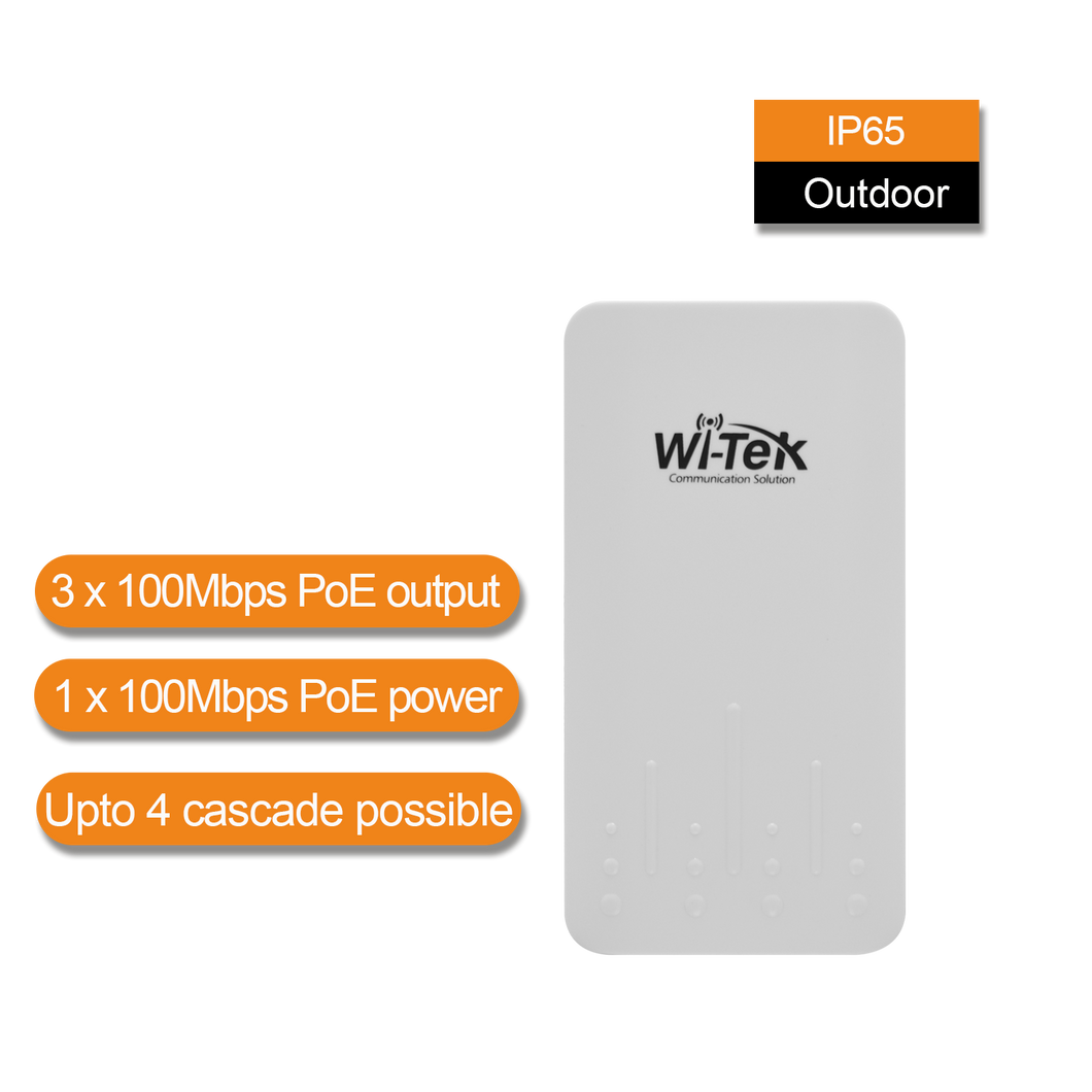 WI-TEK 3POE OUTPUT 1POE INPUT POE EXTENDER