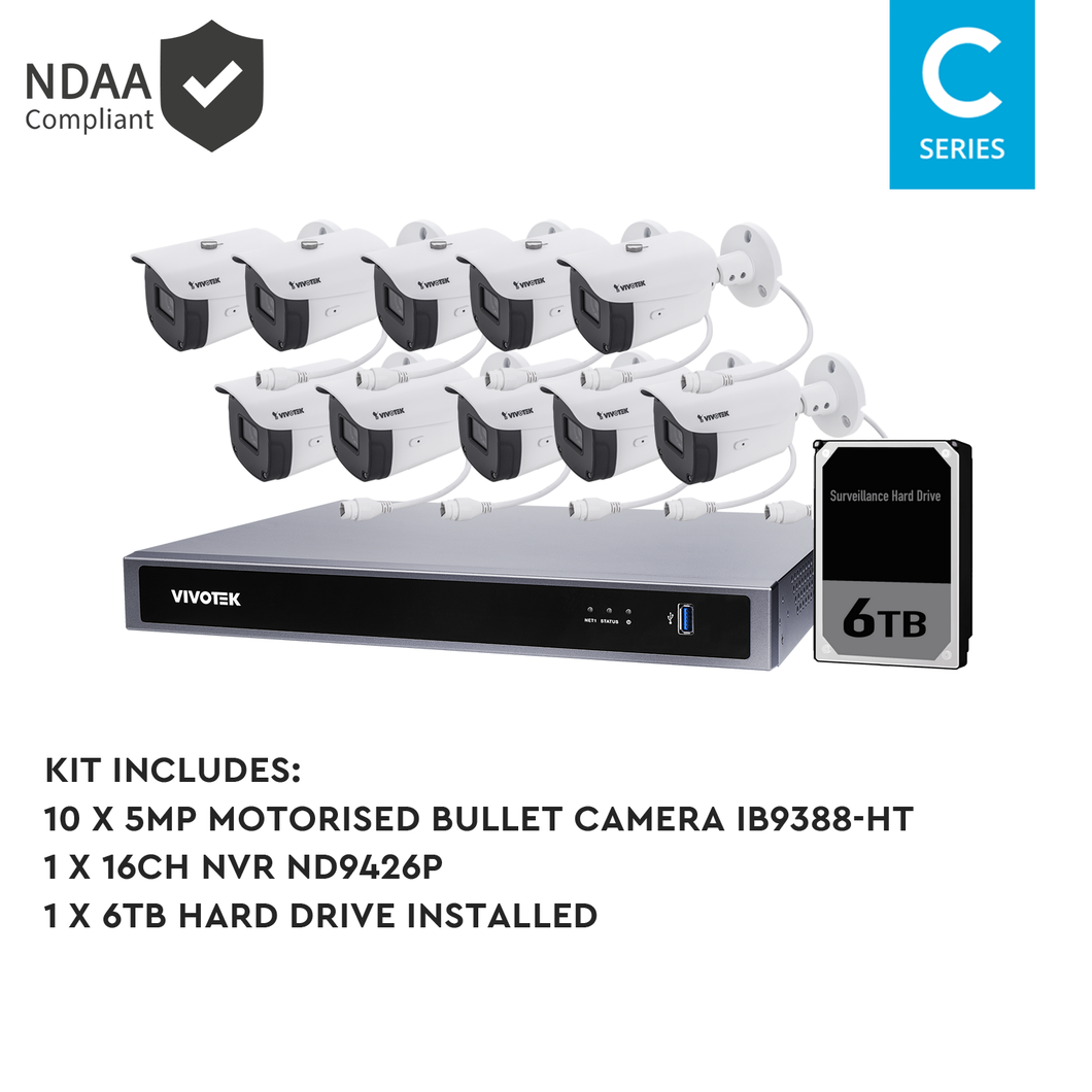 VIVOTEK 5MP 16CH MOTORISED BULLET KIT