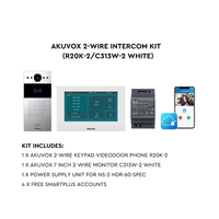 AKUVOX 2-WIRE INTERCOM KIT(R20K-2/C313W-2 White)