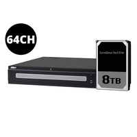 DAHUA 64CH ULTRA NVR WITH 8TB INSTALLED