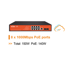 Load image into Gallery viewer, WI-TEK GIGA CLOUD MANAGED 8 PORTS POE SWITCH
