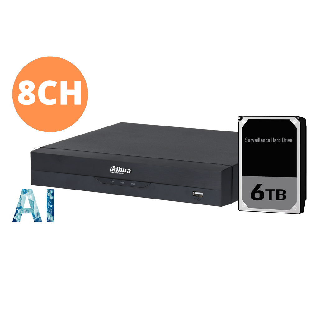 DAHUA 8CH NVR WITH 6TB HDD