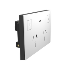 Load image into Gallery viewer, Konec Double Socket Power Point Glass White
