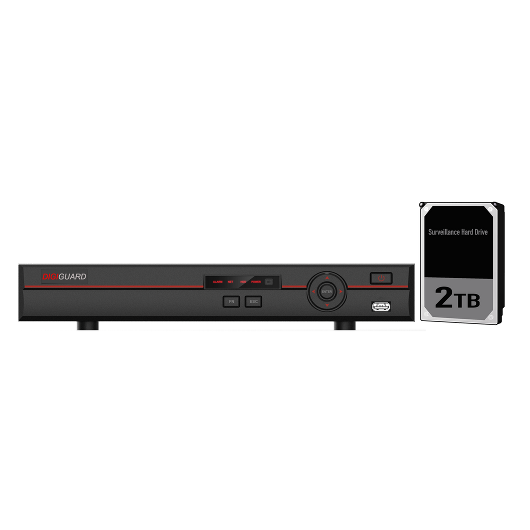 DIGIGUARD 8CH XVR DVR WITH 2TB INSTALLED