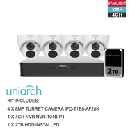 UNIARCH 8MP 4CH KIT WITH 4*TURRET CAMERAS