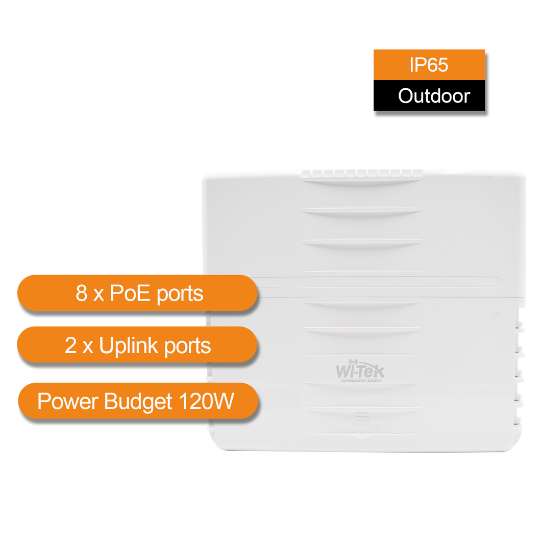 WI-TEK OUTDOOR 8 PORTS WATCHDOG POE SWITCH