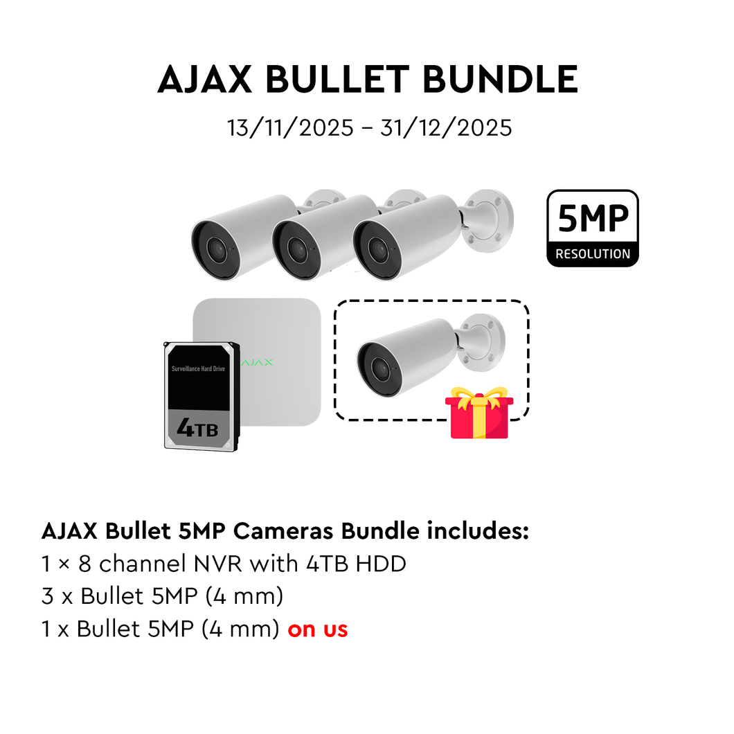 AJAX 8CH NVR 4MM 5MP Bullet White Kit