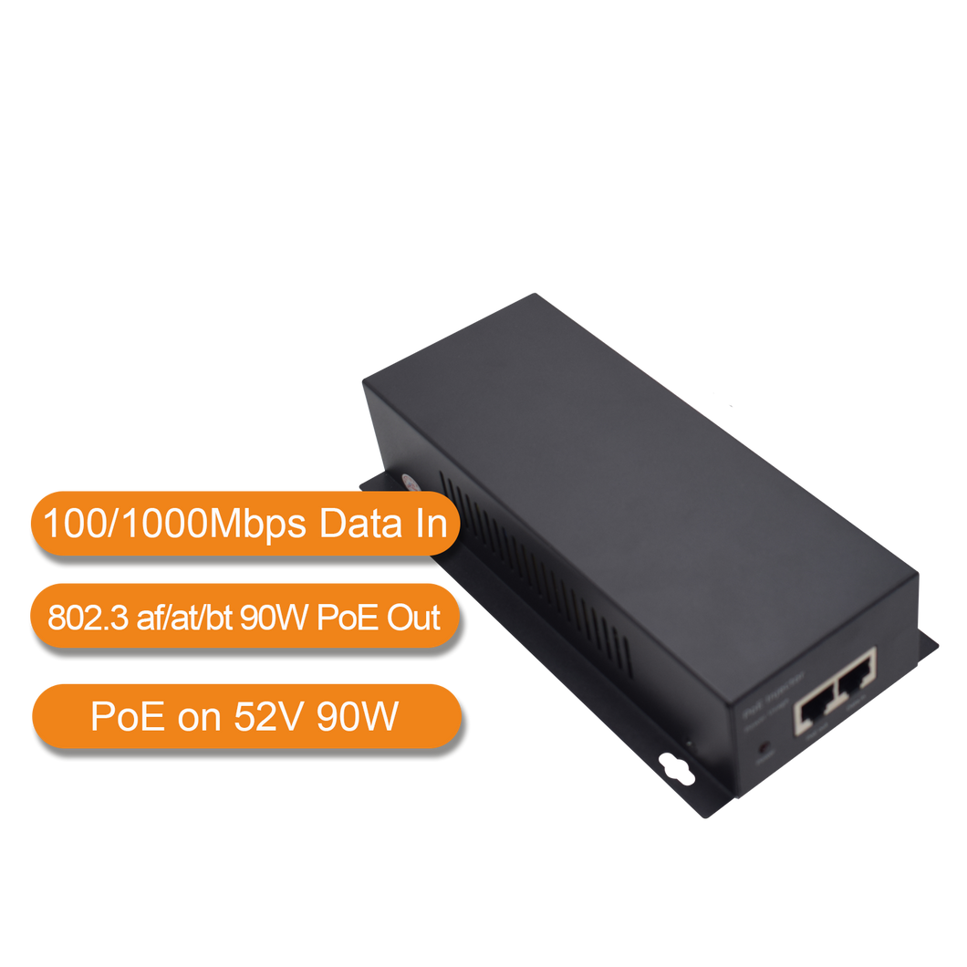 WI-TEK 90W INDUSTRIAL POE INJECTOR