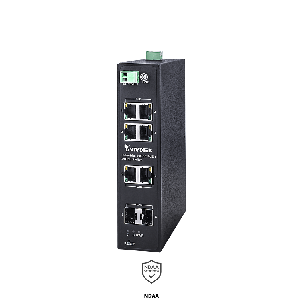 VIVOTEK INDUSTRIAL 4-PORT POE SWITCH