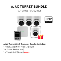 AJAX 8CH NVR 4MM 8MP Turret White Kit