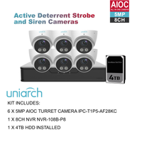 UNIARCH 5MP 8CH AIOC WITH 6*AIOC CAMERAS