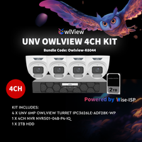 UNV OWLVIEW 6MP 4CH WITH 4 CAMERAS KIT
