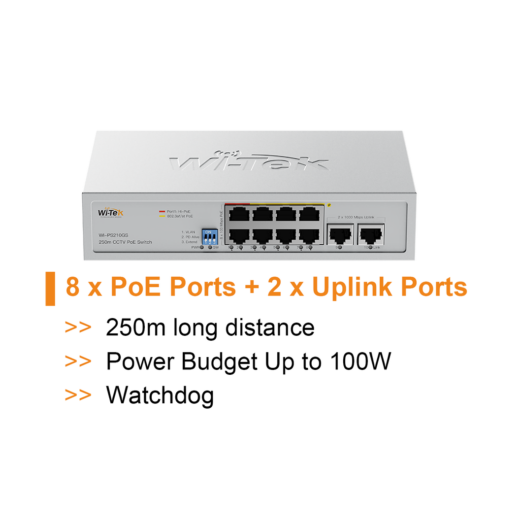 WI-TEK ECONOMIC 8 PORTS POE SWITCH