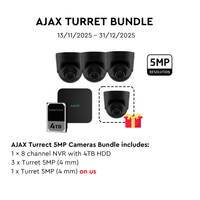 AJAX 8CH NVR 4MM 5MP Turret Black Kit