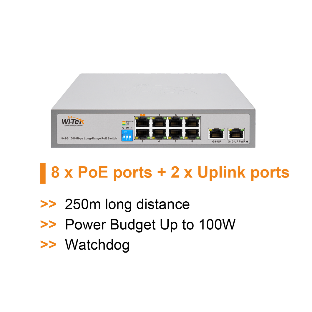 WI-TEK ECONOMIC 8 PORTS POE SWITCH