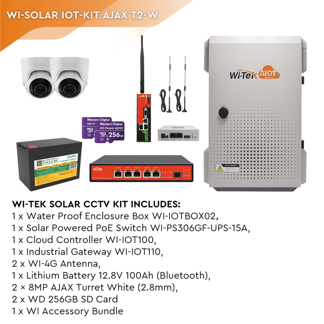 WI-SOLAR IOT BOX KIT WITH 2 X AJAX TURRET CAM WHITE