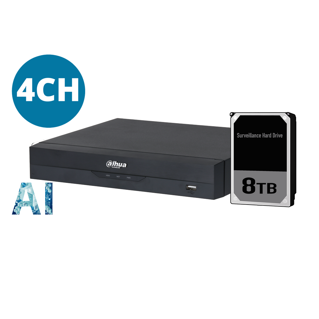 DAHUA 4CH NVR WITH 8TB HDD