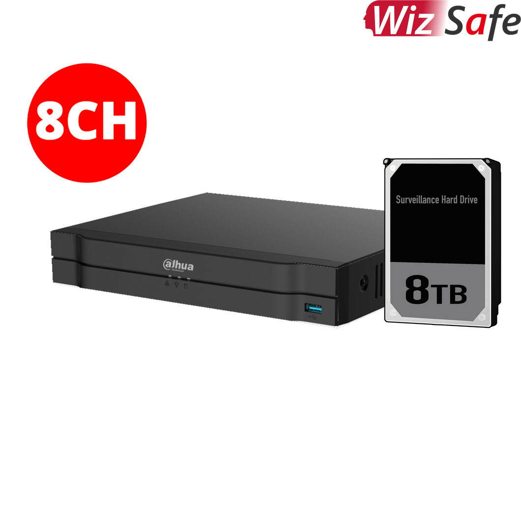 DAHUA WIZSAFE 8CH NVR WITH 8TB HDD